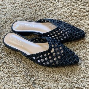 Black leather work shoes